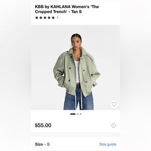 NWT KBB by KAHLANA Women's 'The Cropped Trench' - Tan S